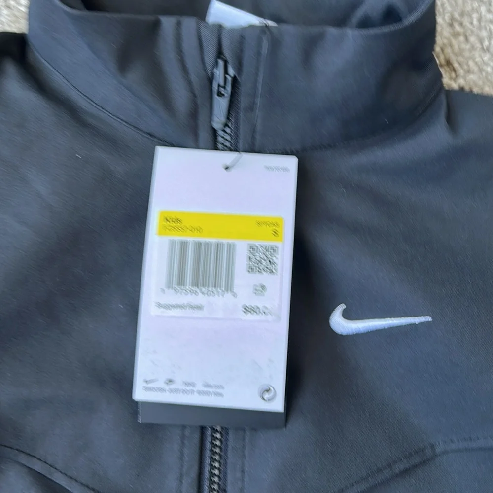 Nike Lightweight Oversized Jacket Black Zip Youth Coat Sportswear Girls SZ S NWT